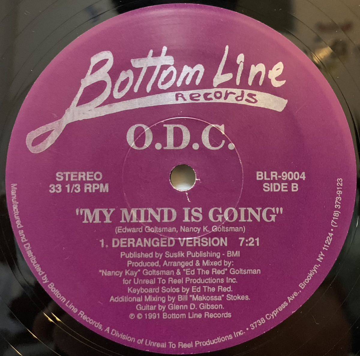 激レア NYアンダーグラウンド・ディープハウス O.D.C. - My Mind Is Going /Bottom Line Records BLR-9004_画像2