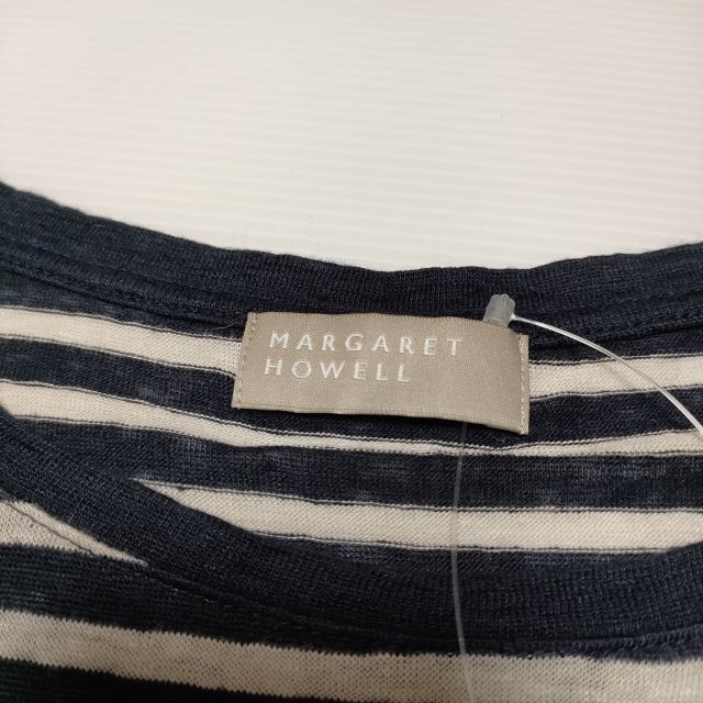 MARGARET HOWELL 578-168305 半袖 リネン ボーダー 麻ニット Ｔシャツ カットソー マーガレットハウエル 3-0719S 199892_画像3