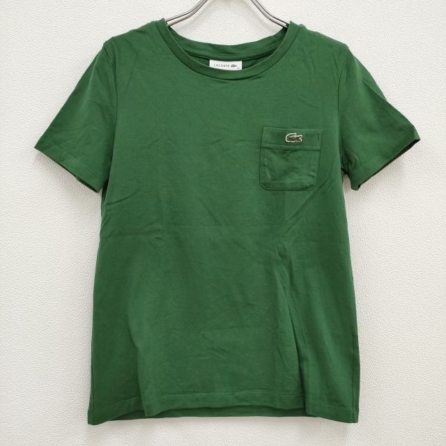 LACOSTE ワンポイント ポケット付き サイズ36 半袖Ｔシャツ カットソー グリーン ラコステ 3-0720S 219867_画像1