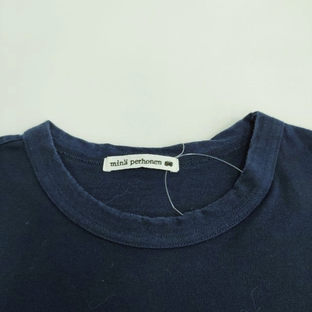 mina perhonen 刺繍 サイズS 半袖Ｔシャツ カットソー ネイビー ミナペルホネン 3-0808S 220742の画像3