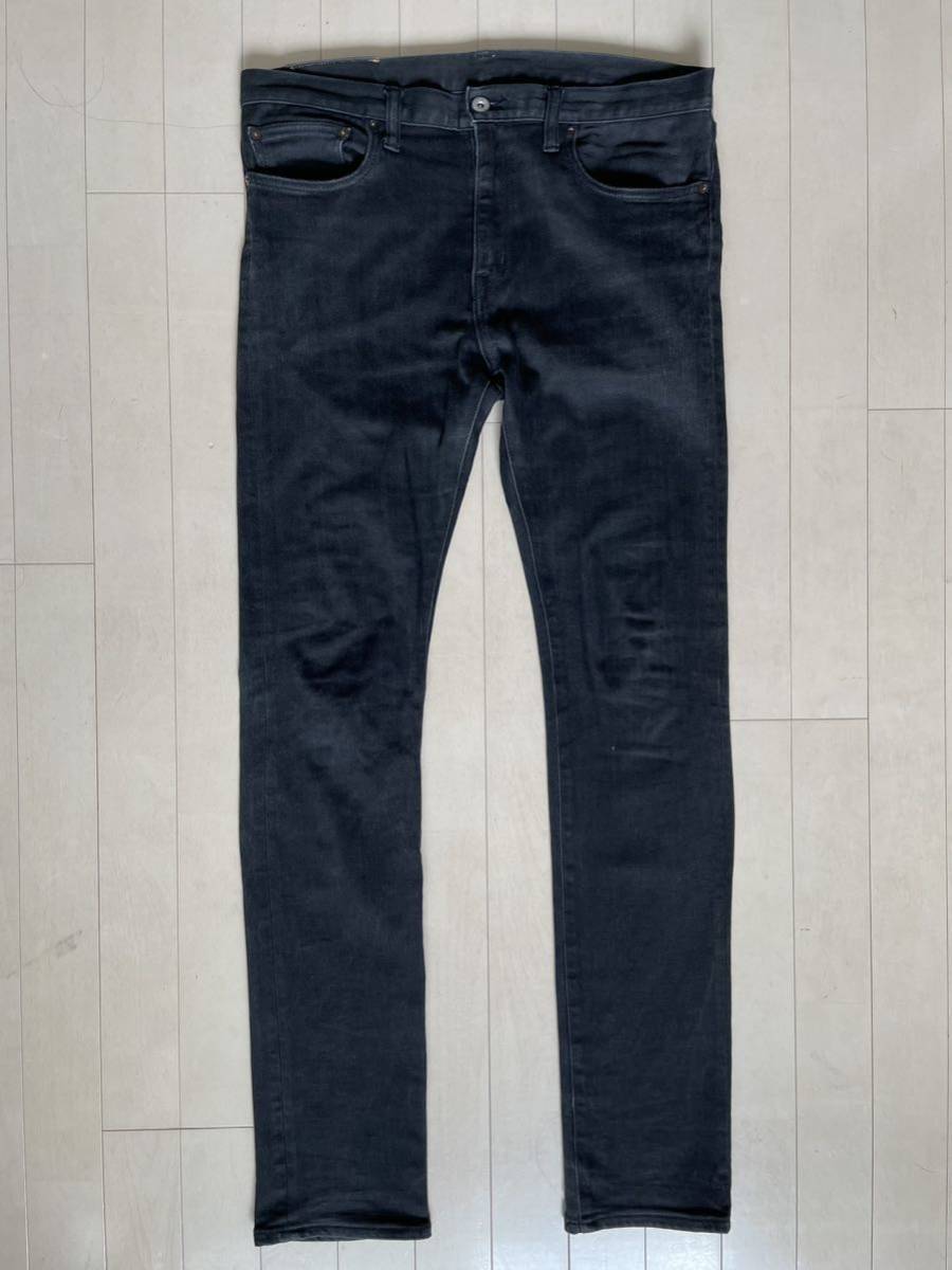 児島ジーンズ ストレッチデニム 細身 DENIM ブラック サイズ33_画像2