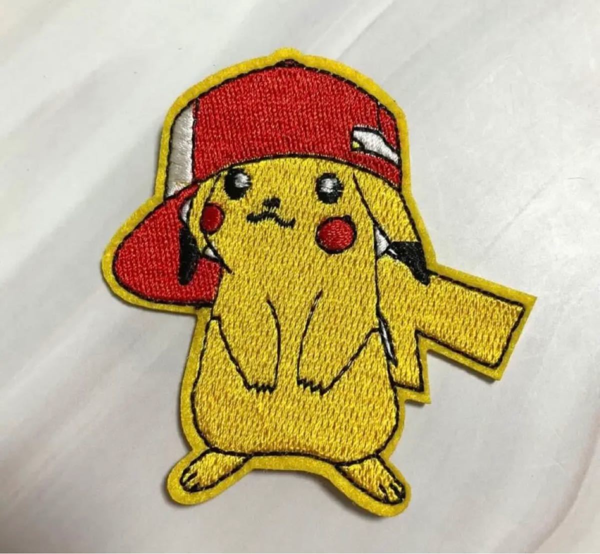 ポケモン　ピカチュウ　アイロン　刺繍　ワッペン　キャラクター　帽子_画像1