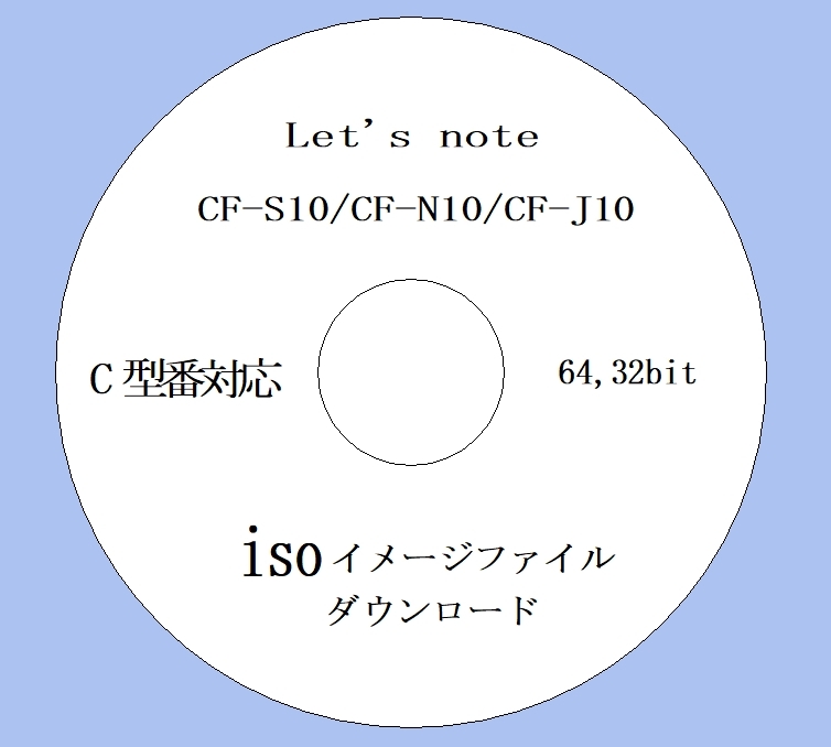 ★ iso版 リカバリーファイル ★ CF-S10, CF-N10, CF-J10, C シリーズ Win7 用 64bit,32bit (15) ★Win10 iso & 取説付★_iso版に附き、DVD版の発送はありません。