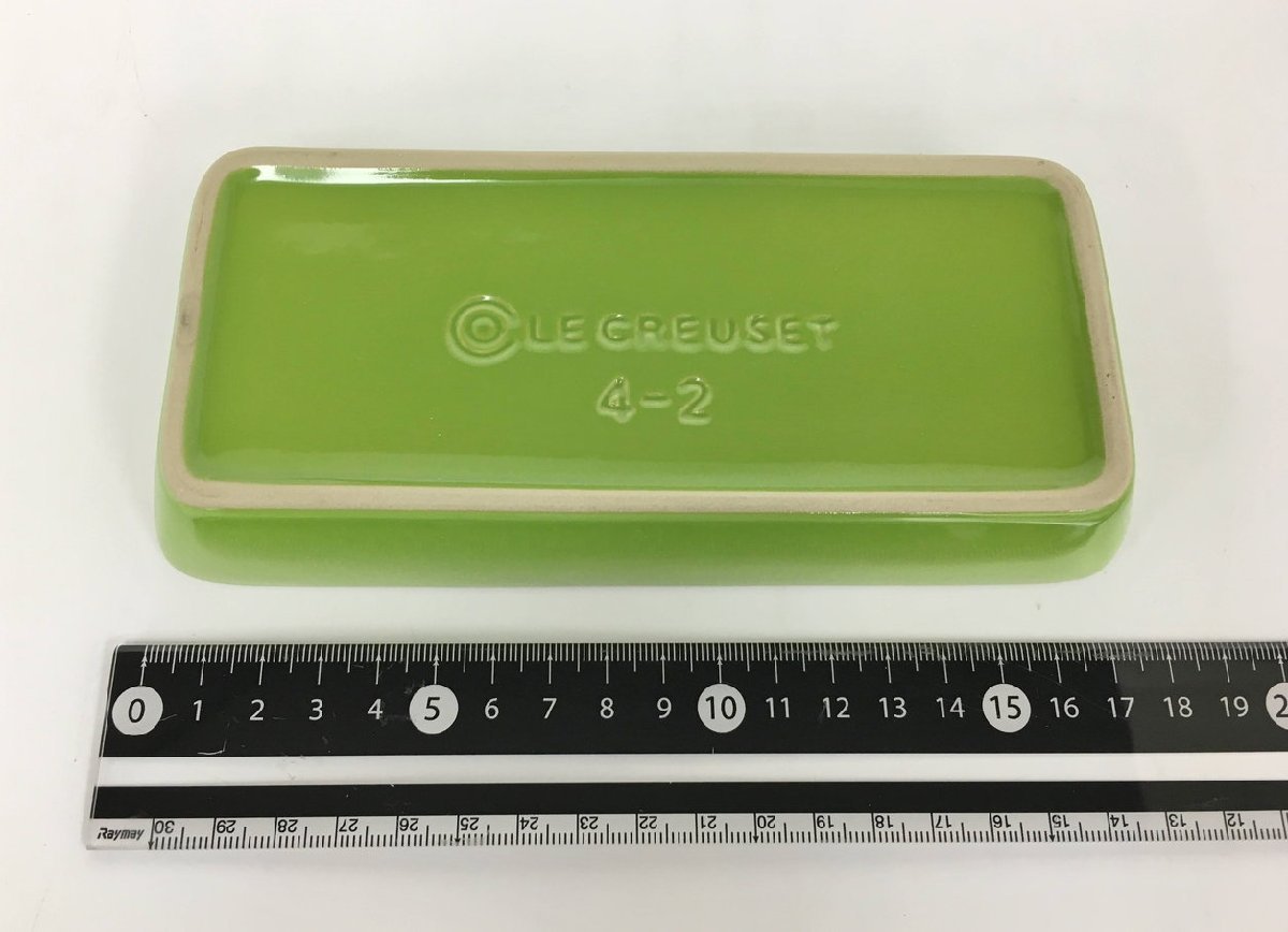 Le Creuset プチ ラムカンダムール 2個セット 910223-00 フルーツグリーン ハート型 電子レンジ オーブン 食洗機OK 未使用 2308LS241_画像5