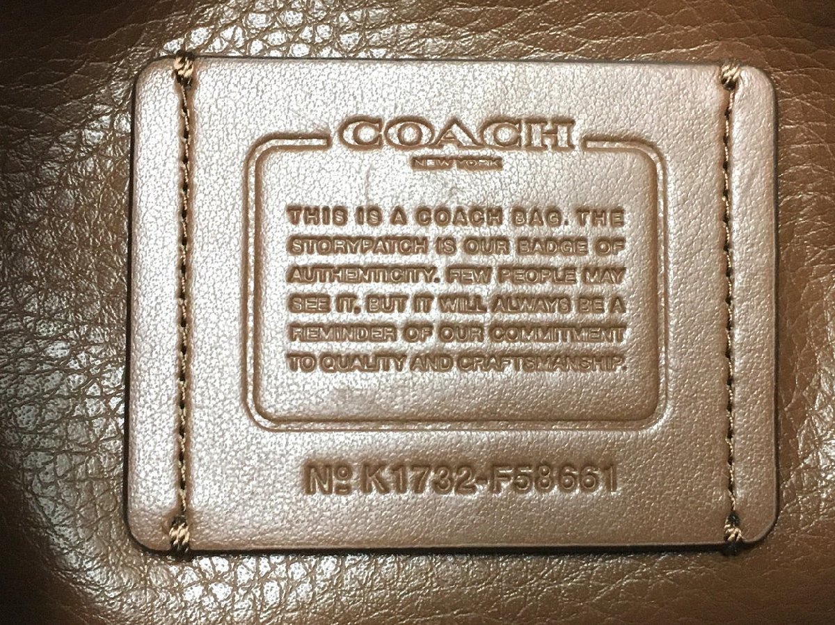 コーチ COACH ショルダーバッグ サドル×ブラック F58661 レディース ダービー ペブルド レザー クロスボディー 未使用 2304LS064_画像7