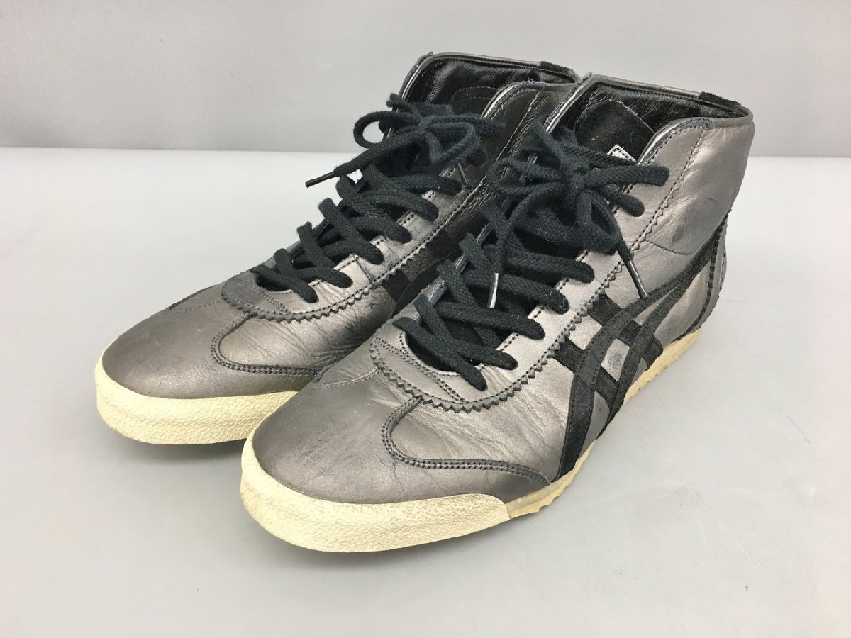 オニツカタイガー Onitsuka Tiger メンズ メキシコミッドランナーデラックス 25.5cm ブラックシルバー TH3L1L スニーカー 2308LR005_画像1