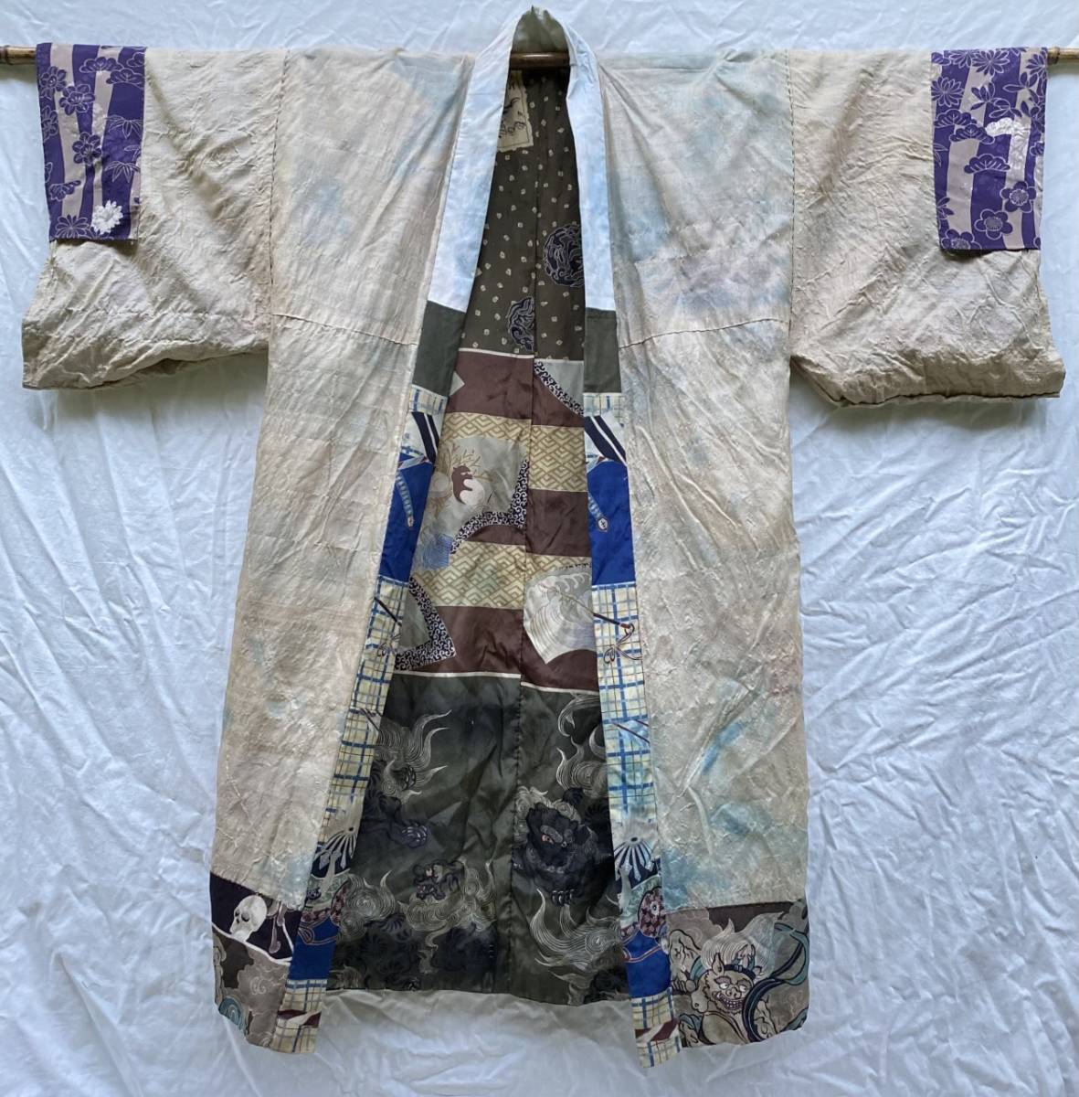  редкий товар образец ткань нижняя рубашка перо тканый мир свободная домашняя одежда шелк японский старый одежда JAPAN VINTAGE Japan Vintage ANTIQUES 20s30s Showa первый период битва передний 