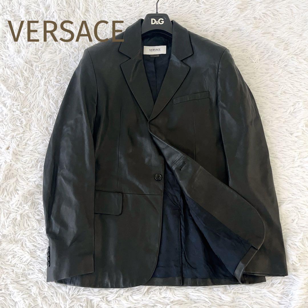 最適な価格 美品☆VERSACE COLLECTION☆大きいサイズ 羊革 2つボタン