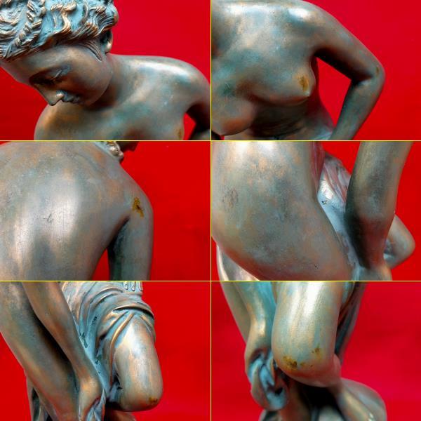 ブロンズ像 美人 女性像 裸婦像 佐野英守 鋳造 H.sano 高さ（約）60.5㎝ 重さ12.0㎏ /の画像8
