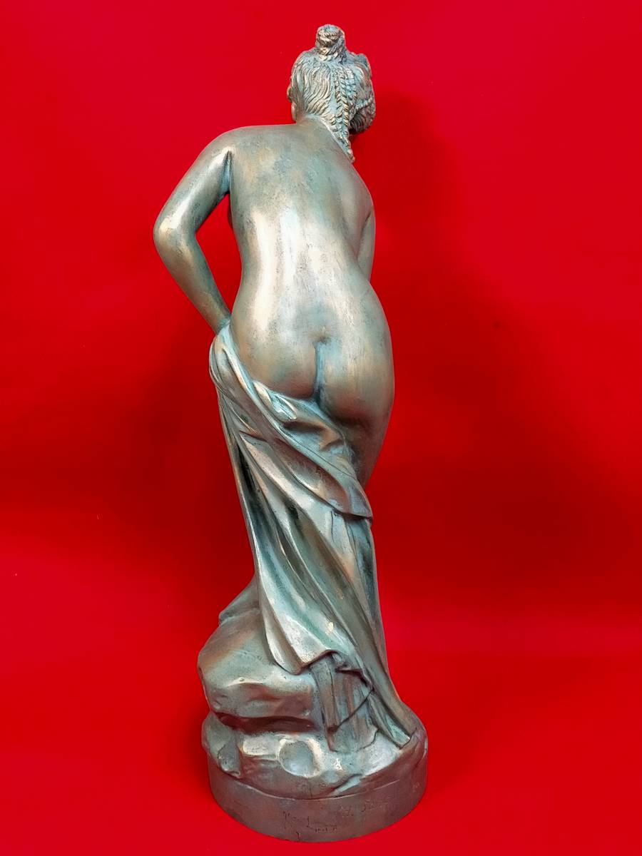 ブロンズ像 美人 女性像 裸婦像 佐野英守 鋳造 H.sano 高さ（約）60.5㎝ 重さ12.0㎏ /の画像3