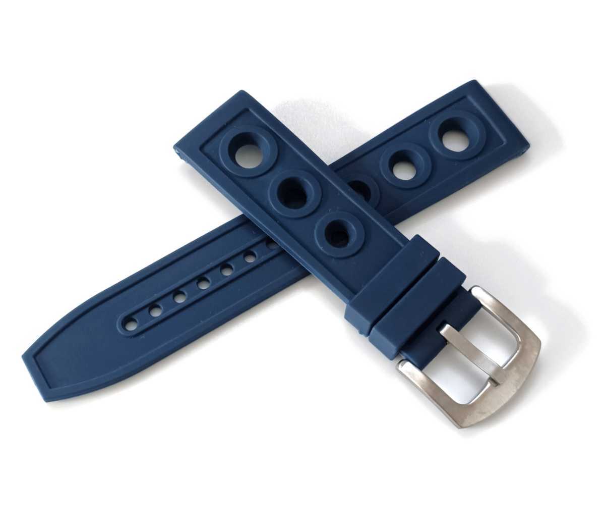 22mm wristwatch silicon rubber belt navy blue navy blue [ correspondence ]Bleitling Breitling interchangeable 