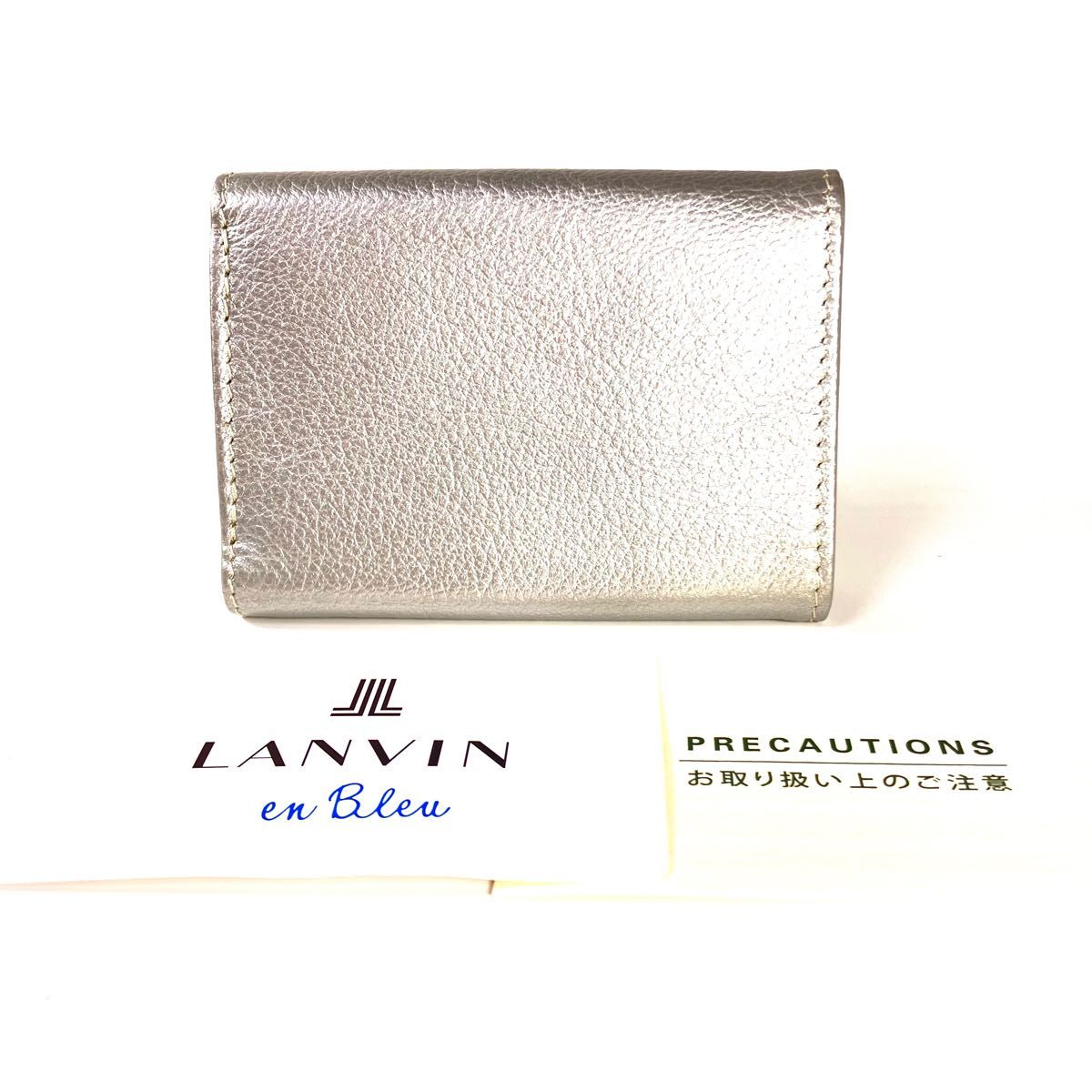 ランバンオンブルー LANBAN en Bleu ミニ財布 グレー 未使用品 小さい財布 カードケース　三つ折り