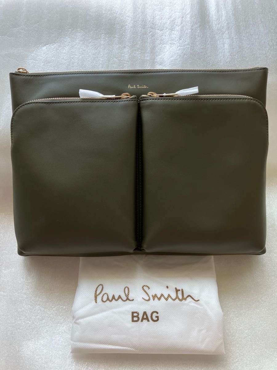 ポールスミス】 Paul Smith ショルダーバック カーキ 牛革 【新品