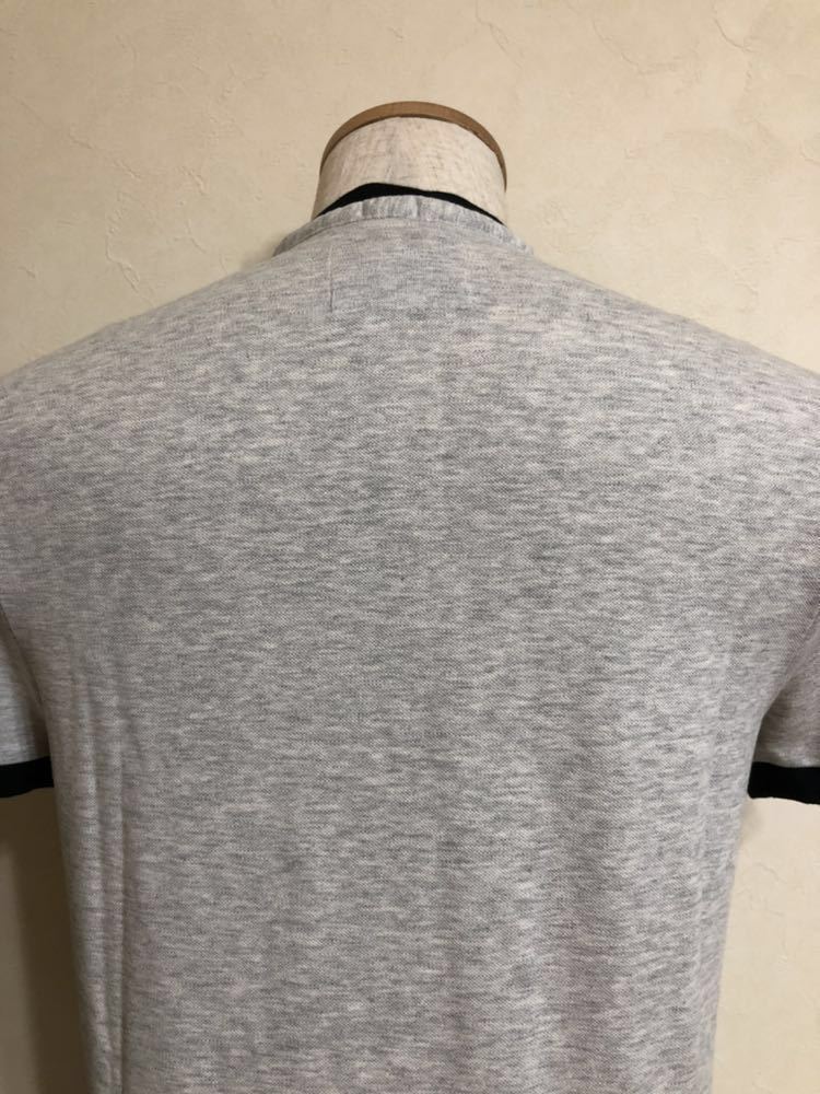 【新品】 HOLLISTER ホリスター ストレッチ バンデッドカラー ポロシャツ ヘンリーネック サイズM 半袖 ヘザーライトグレー 63308857_画像4