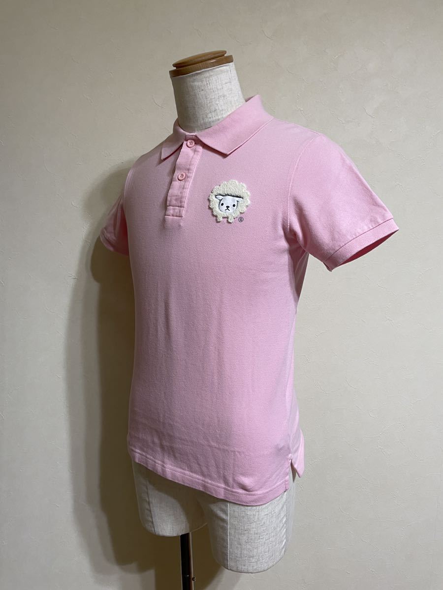 【良品】 LAUNDRY ランドリー 鹿の子 ポロシャツ 100% コットン 羊 トップス サイズS 半袖 ピンク 141-42916_画像6