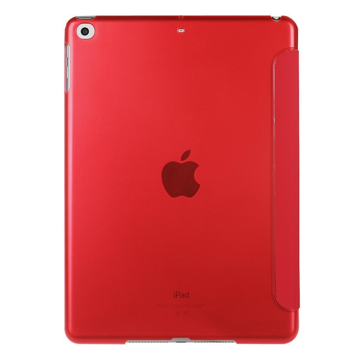 iPad ケース iPad5 / iPad6 / iPad Air1 / iPad Air2 兼用 三つ折スマートカバー PUレザー アイパッド カバー スタンド機能 レッド_画像3