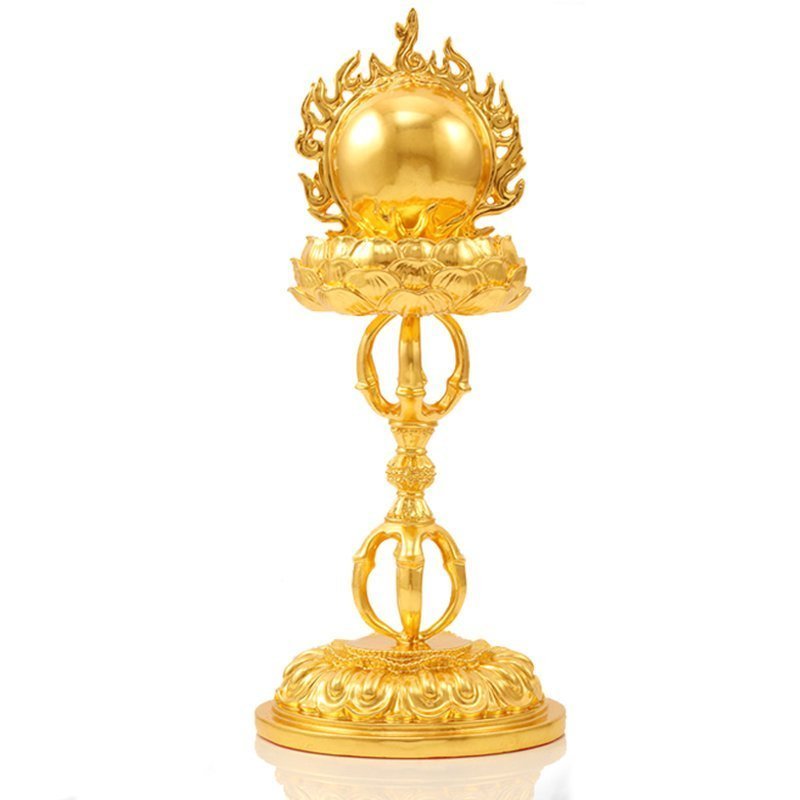 唐密　摩尼宝珠　真鍮　金　ゴールド　仏教　高さ28CM