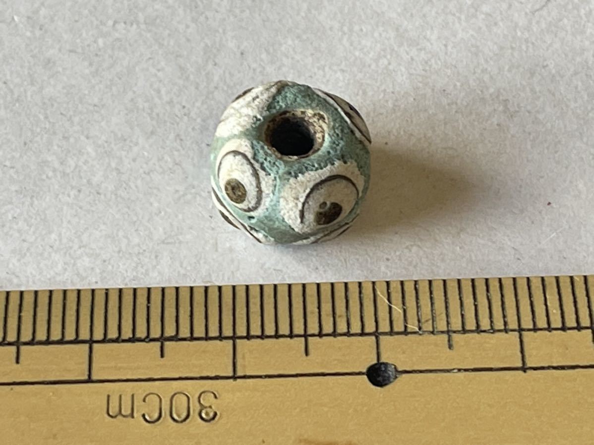 Glass Eye bead Western Asia Phoenicia c.6th-4th century B.C. D.1.2cm F_画像8