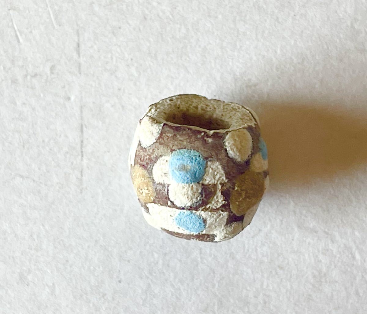 とんぼ玉 Faience Eye bead China c.5th-2nd century B.C. h.1.0cm d.1.3cm F