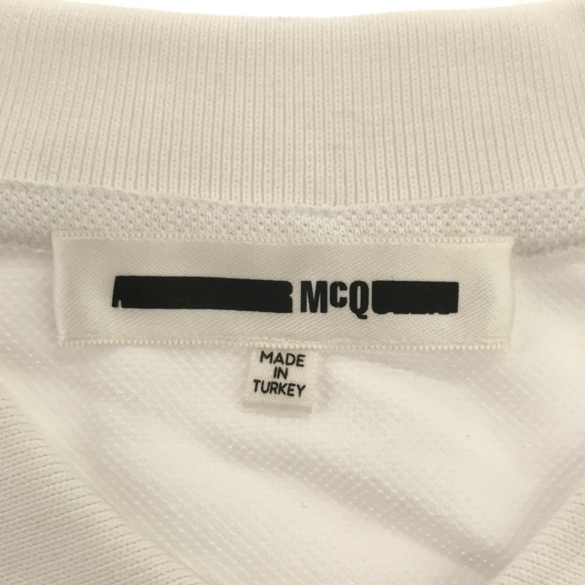 * secondhand goods *McQ Alexander McQueen polo-shirt with short sleeves Logo badge white series men's M size R74063NSC