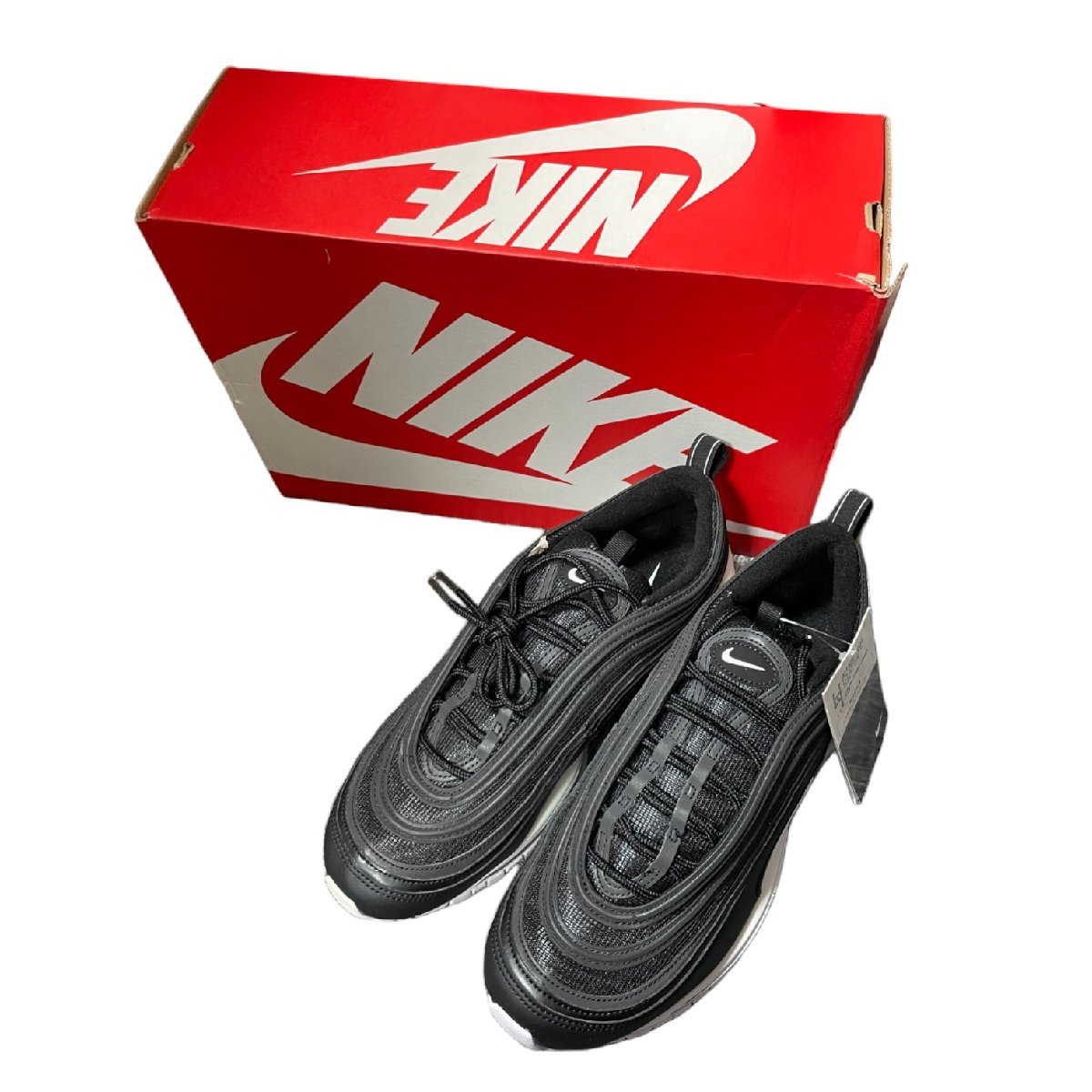 J6371NA◆中古品◆ナイキ エアマックス97 ブラック ホワイト NIKE AIR MAX 97 921826-001 27cm スニーカー メンズ シューズ 靴 箱有