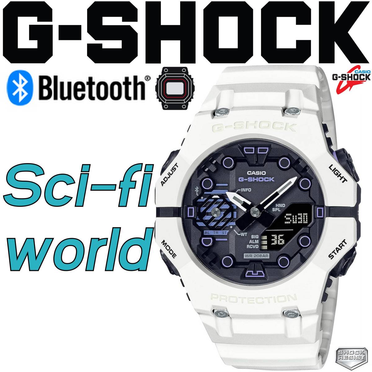 新品未使用 国内正規 カシオ CASIO Ｇ‐SHOCK GA-B001SF-7AJF Bluetooth 搭載 GA-B001 SERIES デジアナ Sci-fi worldシリーズ 近未来 SF_画像1