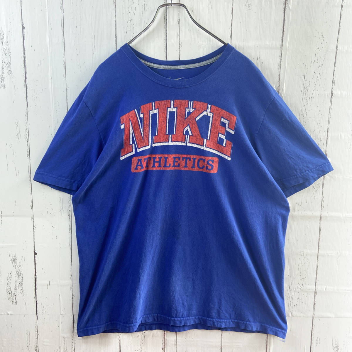 【USED】 ナイキ NIKE アーチロゴ ビッグロゴ Tシャツ 90s 00s USA ストリート 古着 ゆるだぼ ブルー XL ☆送料無料☆