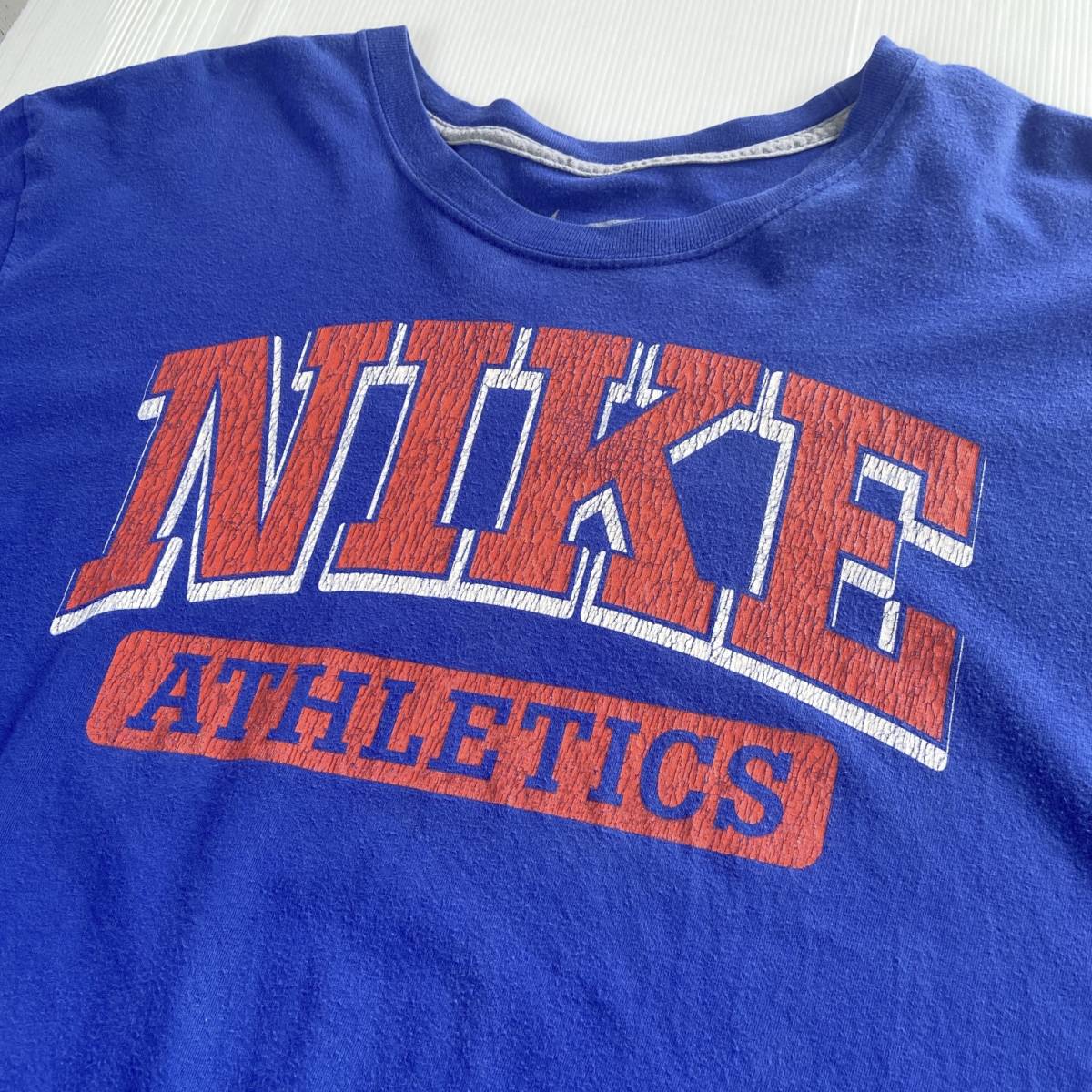 【USED】 ナイキ NIKE アーチロゴ ビッグロゴ Tシャツ 90s 00s USA ストリート 古着 ゆるだぼ ブルー XL ☆送料無料☆