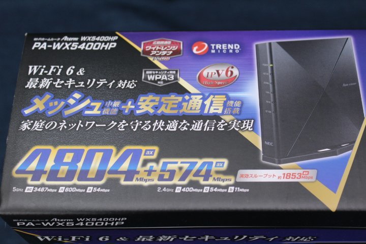 ○未使用 Aterm NEC Wi-Fi PA-WX5400HP 無線LANルータ 4804+574Mbps