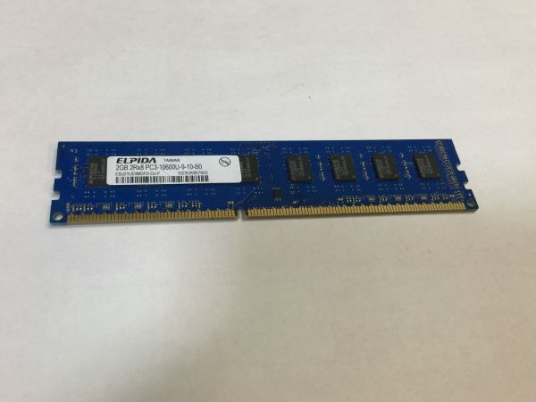 1.パソコン部品　 メモリ　PC3-10600U 2GB エルピーダ　　CL2NK 9907_画像1
