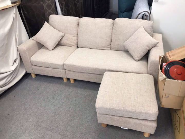 格安新品 3人掛け カウチソファ 株式会社オーヤマ 使用期間1ヶ月 布製