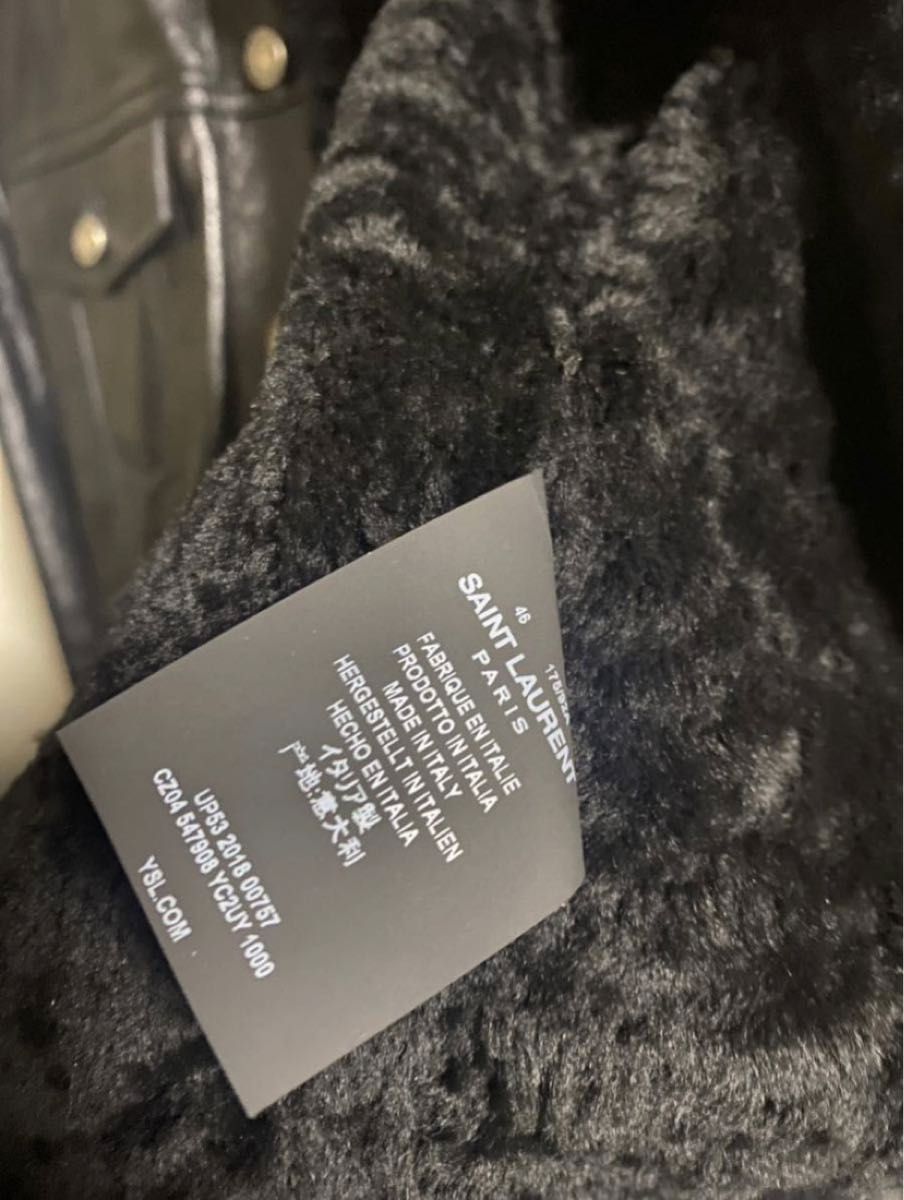 saint laurent paris ムートンレザートラッカージャケット 46 黒 saint laurent paris ムートンレザートラッカージャケット 46 黒
