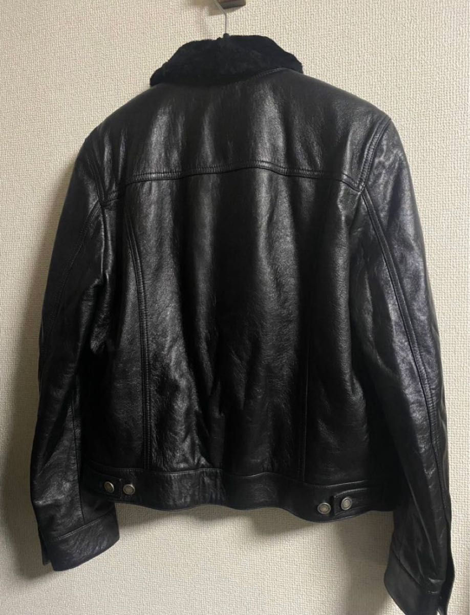 saint laurent paris ムートンレザートラッカージャケット 46 黒 saint laurent paris ムートンレザートラッカージャケット 46 黒