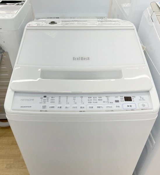 ◎【直接引取限定】HITACHI/日立 全自動洗濯機 BW-V70G ホワイト 7.0㎏ 2022年製 動作確認済 中古品/kb2742