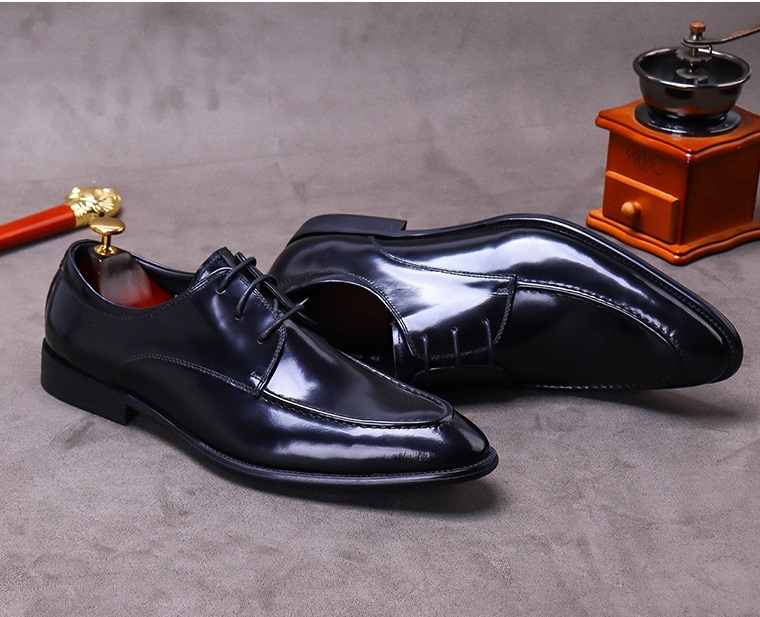最高級 ビジネスシューズ メンズ 本革 レザーシューズ 職人手作り 上質牛革 フォーマル 紳士靴 ヴィンテージ 革靴 ブルー 24cm~28cm_画像8