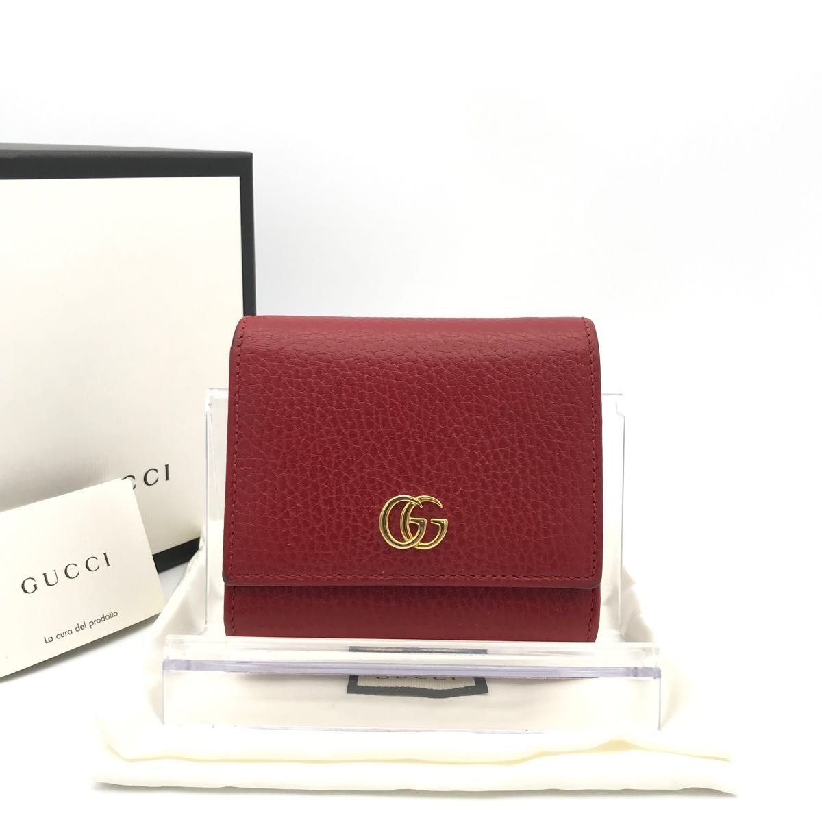 現行デザイン/極美品】 GUCCI グッチ 二つ折り財布 マーモント GG