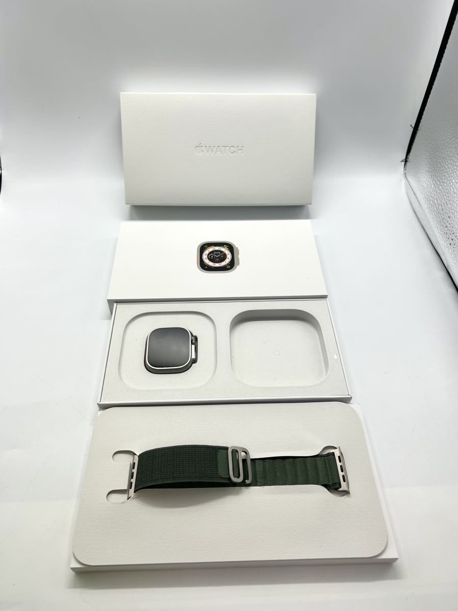定番人気！ GPS＋Cellular Ultra Watch Apple 美品 49㎜ グリーンアルパインループ ウルトラ アップルウォッチ MQFN3J/A スマートウォッチ本体