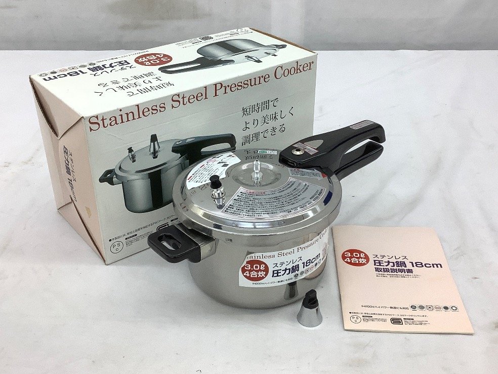 Yahoo!オークション - 峯嶋製作所 ステンレス 圧力鍋 18cm 3.0l Yahoo!オークション - 峯嶋製作所 ステンレス 圧力鍋 18cm 3.0l