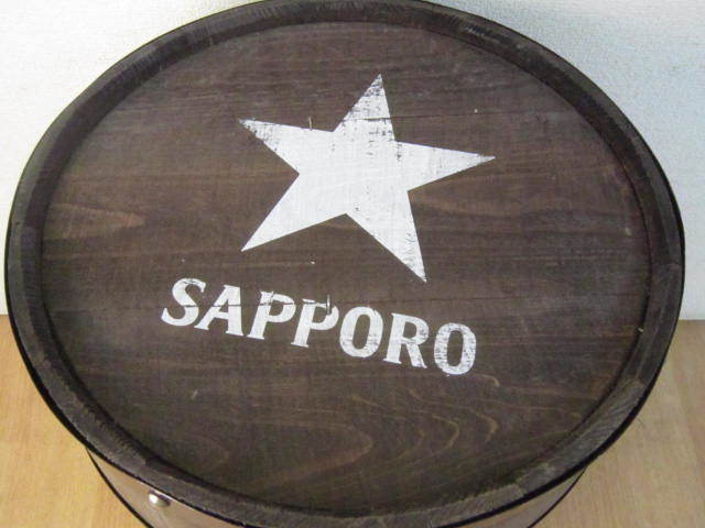 【出品は1台】 SAPPORO 木樽 タル 30cm×42cm インテリア アンティーク　No.3_画像3
