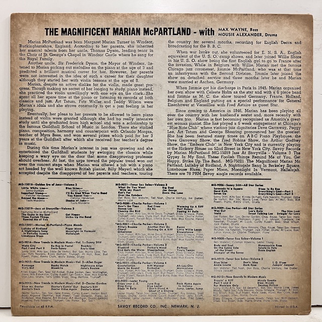 ■即決 JAZZ Marian MacPartland / the Magnificent volume1 Mg15021 j37969 米オリジナル10インチ マリアン・マクパートランド_画像4