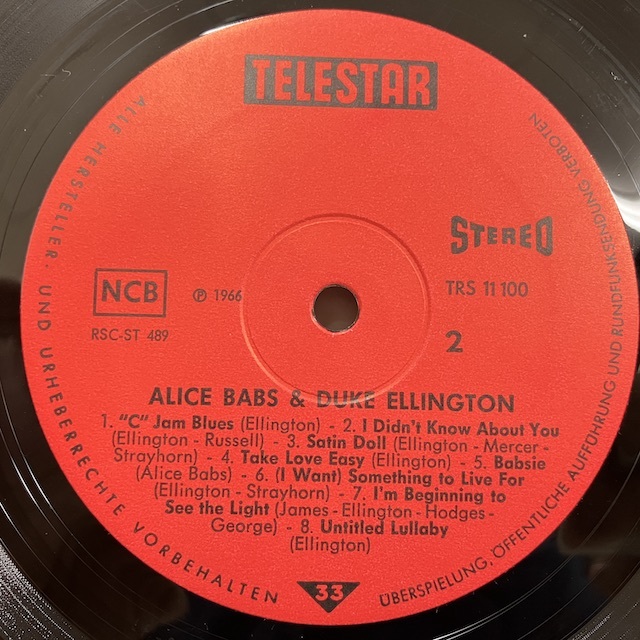 ■即決 VOCAL Alice Babs Duke Ellington / Serenade to Sweden Trs11100 jv5078 スウェーデン・オリジナル アリス・バブス_画像2