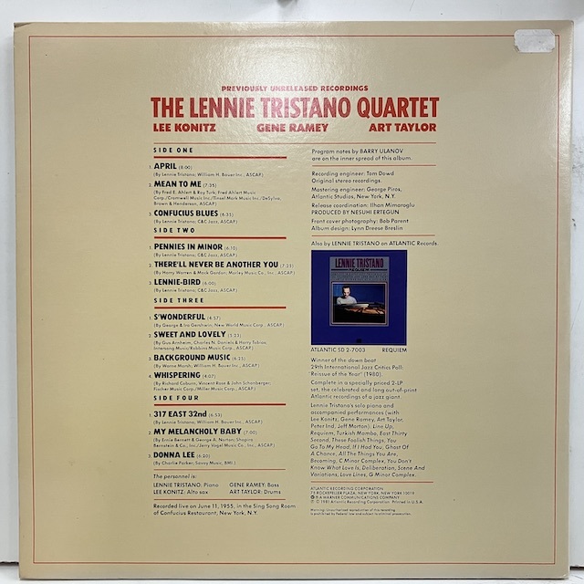■即決 JAZZ Lennie Tristano / The Lennie Tristano Quartet SD2-7006 j38115 米オリジナル、ATGP/EDP刻印 レニー・トリスターノ_画像4