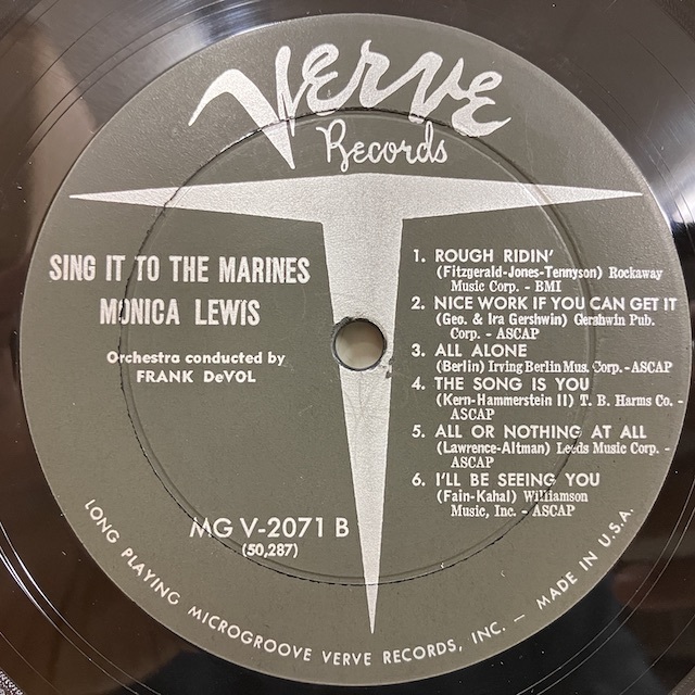 ■即決 VOCAL Monica Lewis / sing it to the Marines mgv2071 jv5101 米オリジナル、Vinc/T Dg Mono モニカ・ルイス_画像2