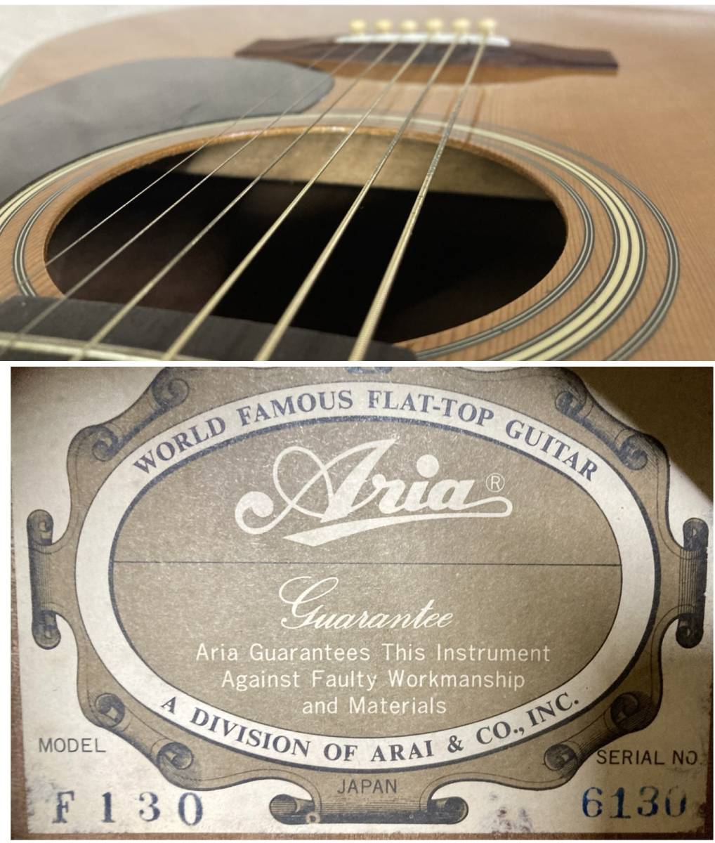 ARIA/ Aria Fork type acoustic guitar [F130] 1970 period middle period Martin Logo!
