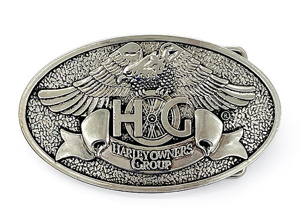 HARLEY DAVIDSON ハーレーダビッドソン Harley Owners Group ハーレー オーナーズグループ ベルトバックル シルバー_画像1