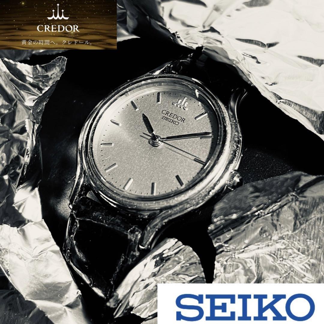 SEIKO セイコー CREDOR クレドール レディース 腕時計 18KT クォーツ SS ステンレススチール 18KT レザー ゴールド