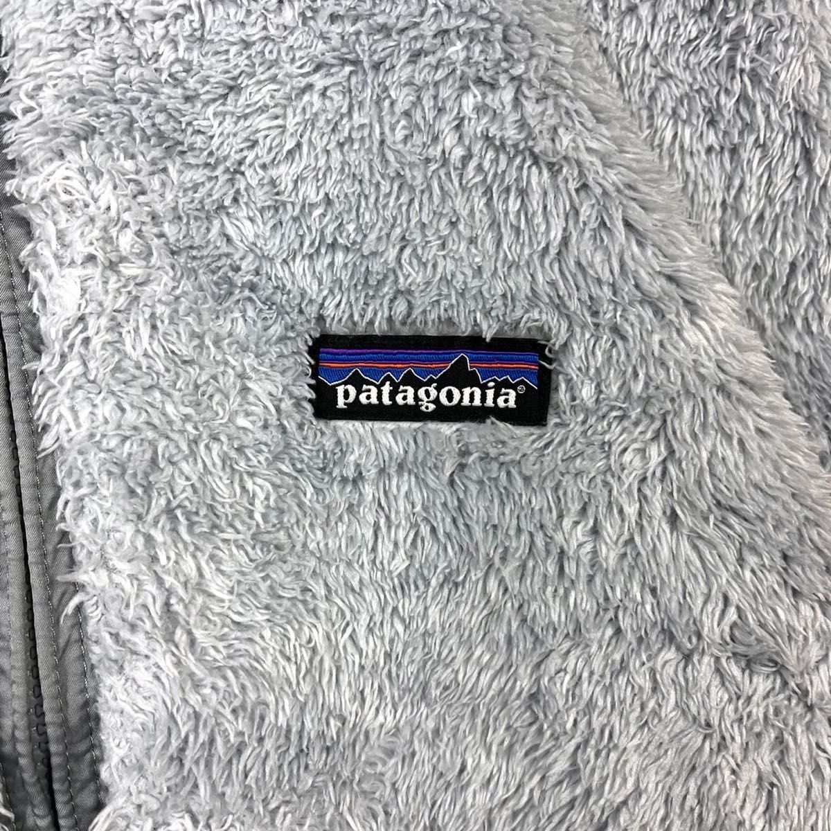 パタゴニア　Patagonia　ヴィンテージ　ボアフリース　フリースジャケット　フリース　フルジップ　胸ロゴ　古着　グレー　L