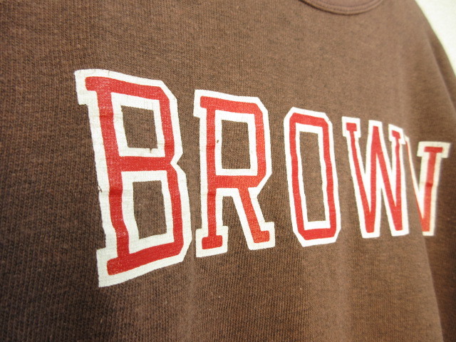 70s Champion チャンピオン バータグ Ｔシャツ BROWN 杢ブラウン カレッジ 70年代 ビンテージ USA製 アメリカ製 フットボールＴシャツ WIN_画像3