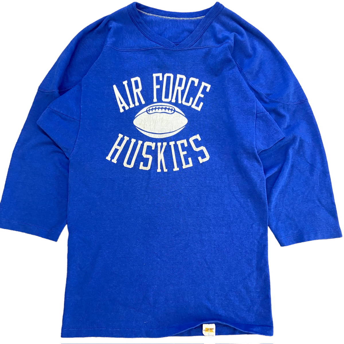 華麗 USA製 70s RUSSELL ヴィンテージ ミリタリー 米軍 USAF 金タグ ATHLETIC ラッセル ブルー XL Tシャツ フットボール HUSKIES FORCE AIR その他の袖丈 華麗 USA製 70s RUSSELL ヴィンテージ ミリタリー 米軍 USAF 金タグ ATHLETIC ラッセル ブルー XL Tシャツ フットボール HUSKIES FORCE AIR その他の袖丈