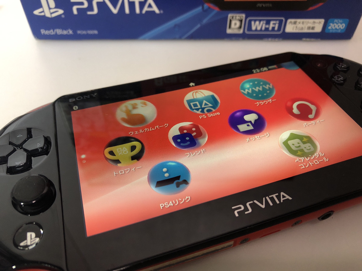 箱付き Sony PS Vita バリューパック PCH-2000 Wi-Fiモデル レッド/ブラック 本体 PlayStation 【S121】